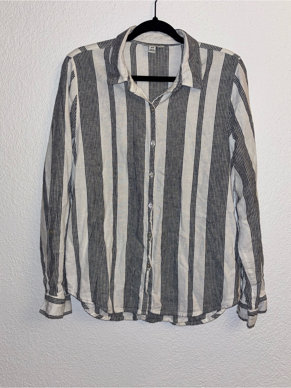 Orvis Black & White Vertical Stripe Button-Down Shirt